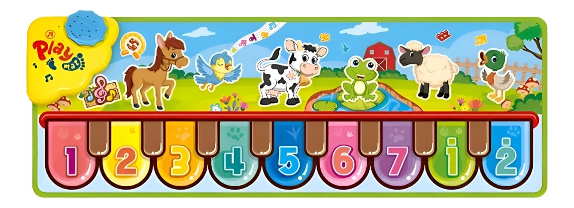 TAPETE MULTICOLOR PIANO JUGUETE APRENDIZAJE MUSICAL MANTA TÁCTIL JHN - 1