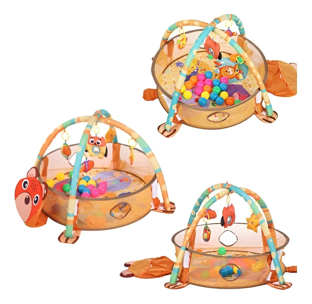GIMNASIO PISCINA PELOTAS MULTICOLOR BEBÉ INFANTIL ESTIMULACIÓN JHN - 3