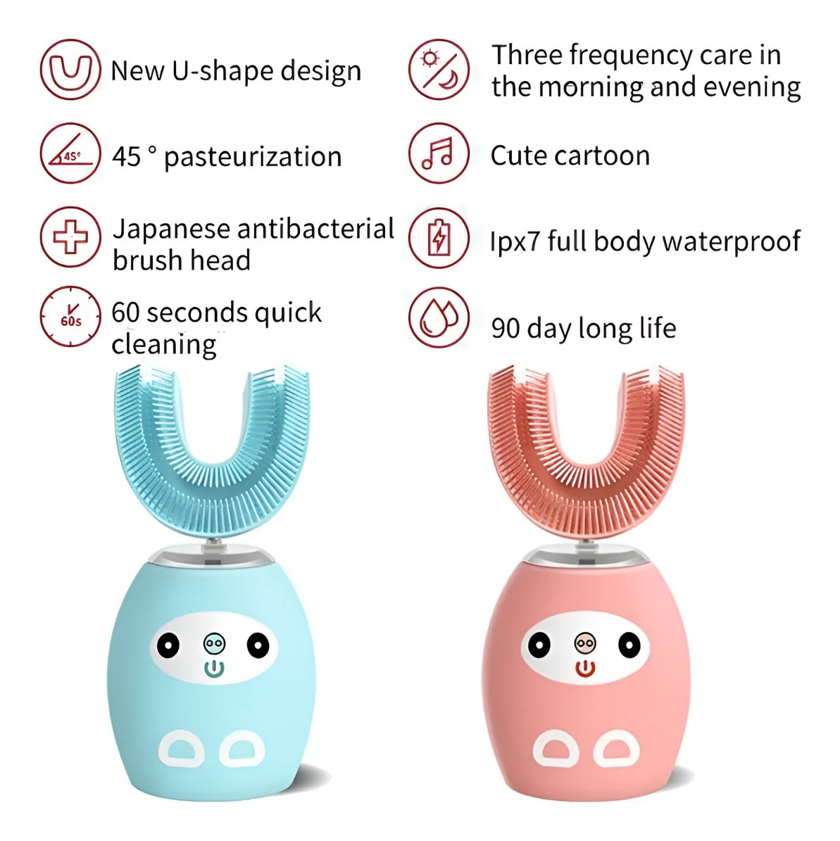 CEPILLO DIENTES RECARGABLE U AUTOMÁTICO ULTRASÓNICO JHN - 6
