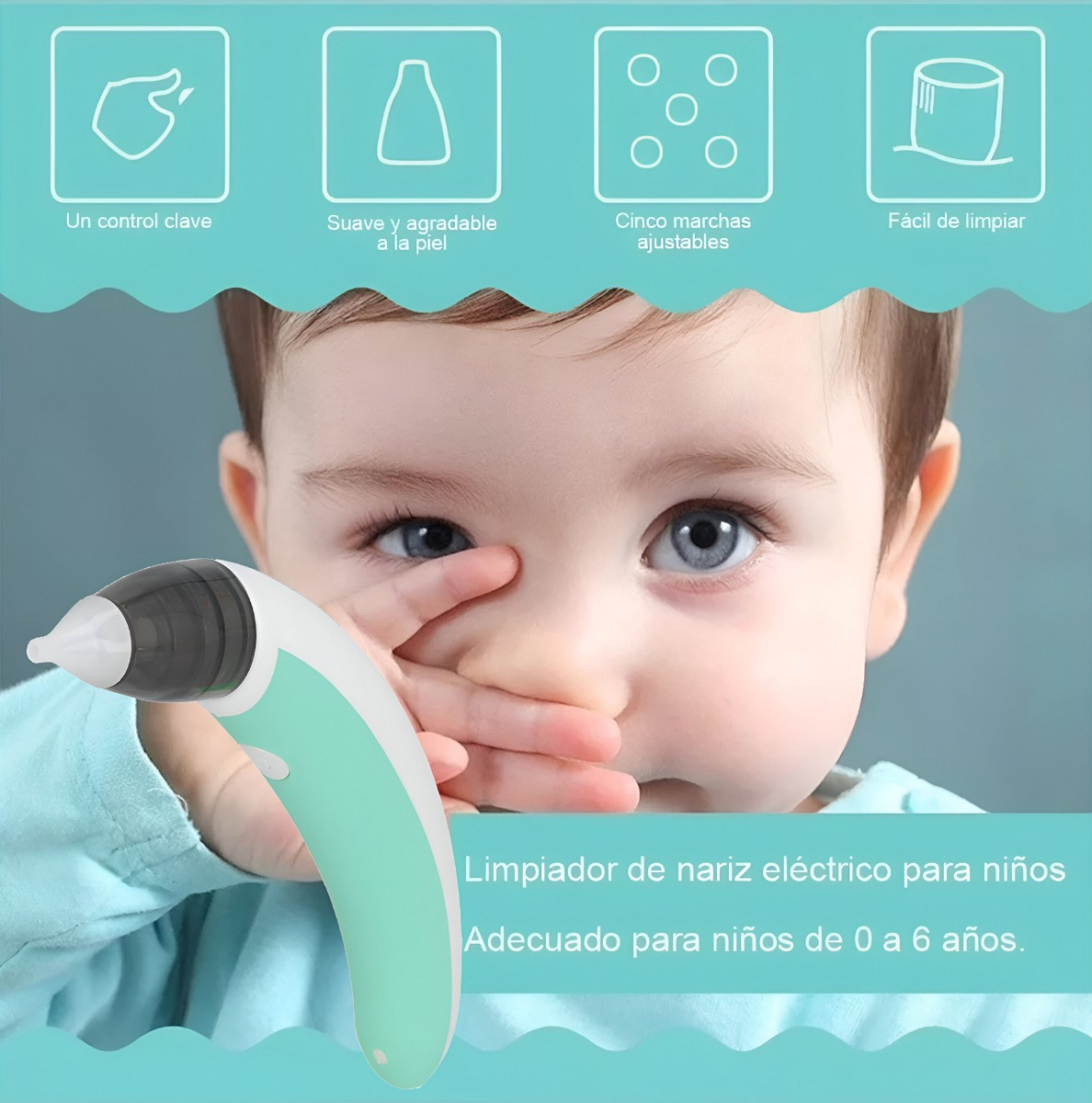 ASPIRADOR NASAL RECARGABLE BEBÉ LECHÓN LIMPIADOR JHN - 10