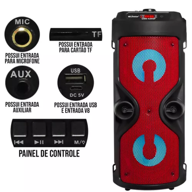 PARLANTE RECARGABLE BLUETOOTH USB INALAMBRICO POTATIL LAU - 3