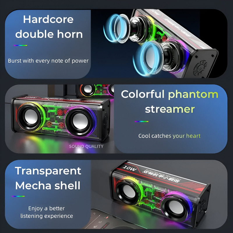 PARLANTE ALTAVOZ PORTATIL INALAMBRICO STEREO BLT 5.0 MUSICA - 6