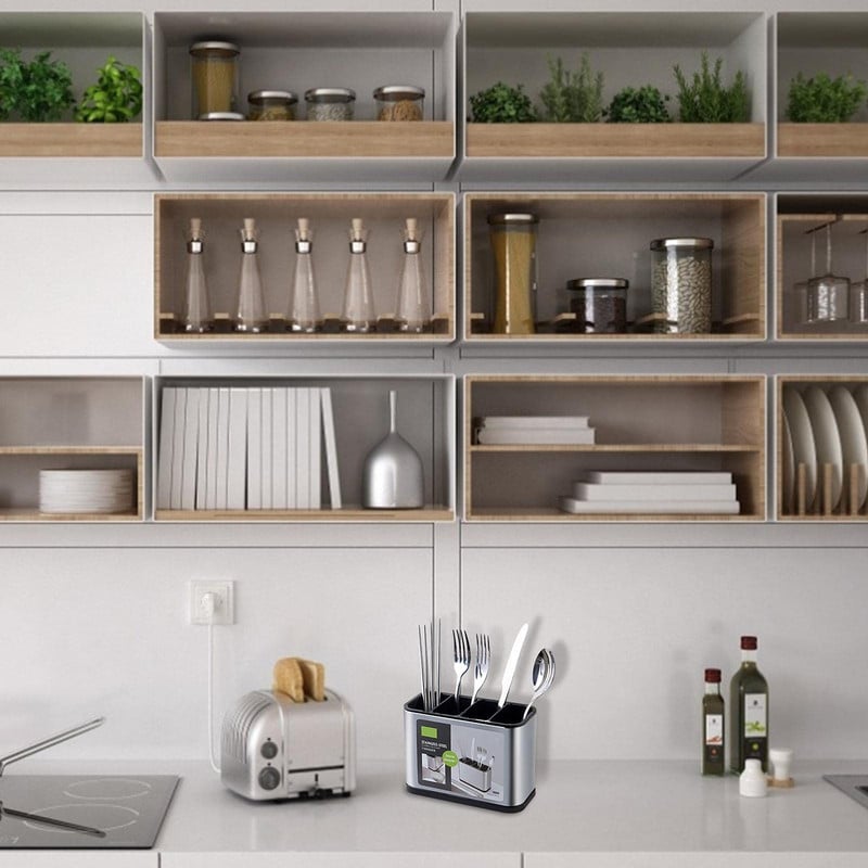SET 2 ORGANIZADOR CUBIERTOS ESCURRIDOR UTENSILIOS COCINA LAU - 5