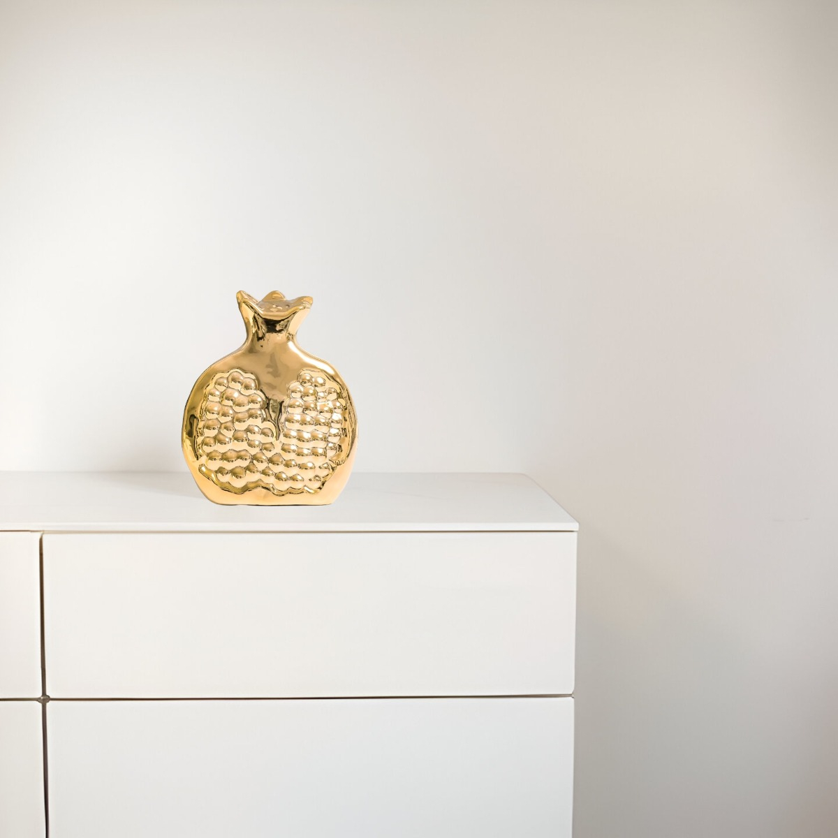 SET 3 ESCULTURA FIGURA FRUTA DECORACIÓN MESA DORADO JHN - 2