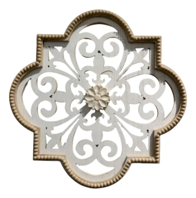 DECORACIÓN PARED FLORES HUECAS ESCULTURA VINTAGE JHN - 1