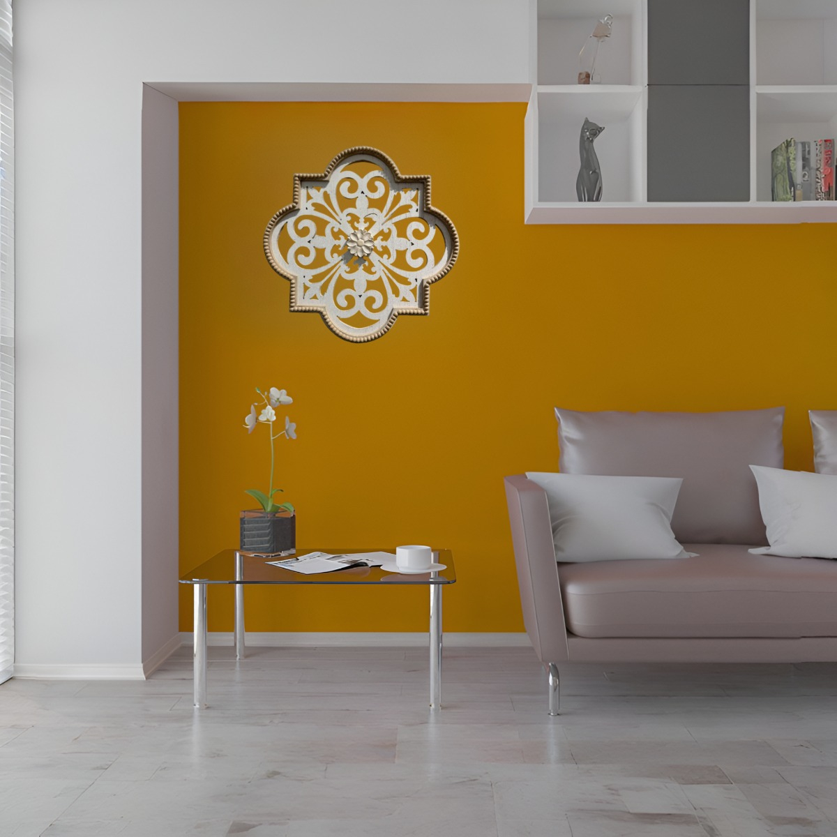 DECORACIÓN PARED FLORES HUECAS ESCULTURA VINTAGE JHN - 7