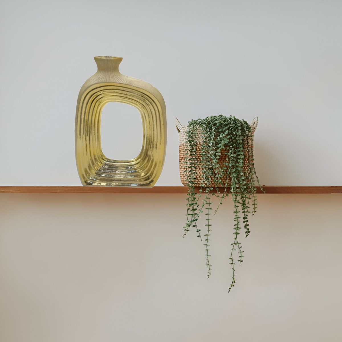 FLORERO ARTE DORADO HUECO DECORACIÓN HOGAR ARREGLO JHN - 8