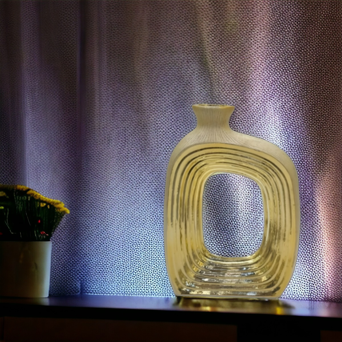 FLORERO ARTE DORADO HUECO DECORACIÓN HOGAR ARREGLO JHN - 10