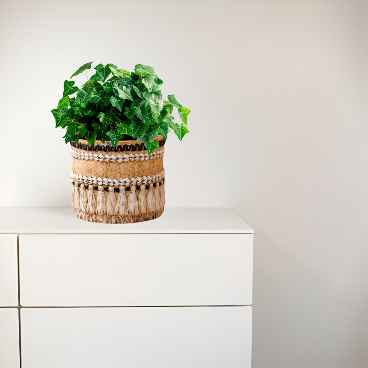 MACETA DECORATIVA VINTAGE JARDÍN ARCILLA TEXTURA JHN - 10