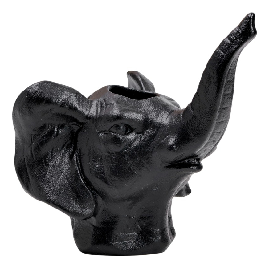 MACETA CERÁMICA ELEFANTE NEGRO DECORACIÓN JHN - 1