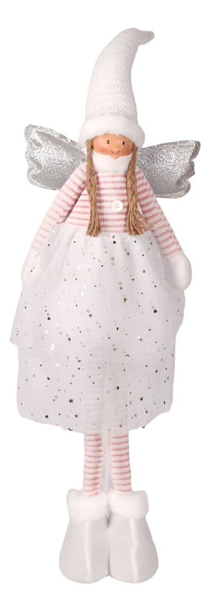 DECORACIÓN ÁNGEL NAVIDAD DE PIE 79 CM TRENZADO ESTRELLA JHN - 1