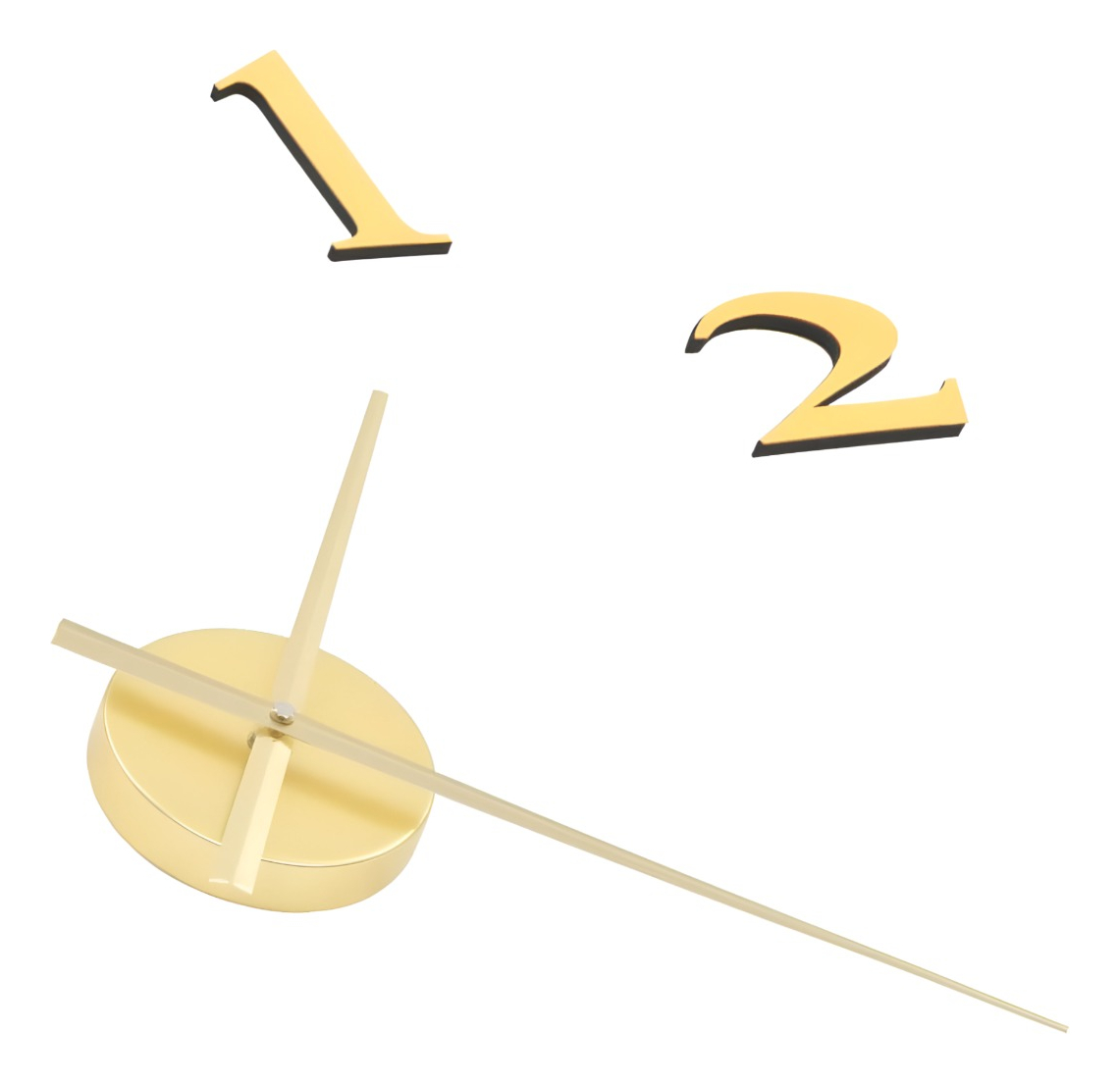 RELOJ PARED 3D GRANDE DECORACIÓN DORADO SIN MARCO JHN - 7