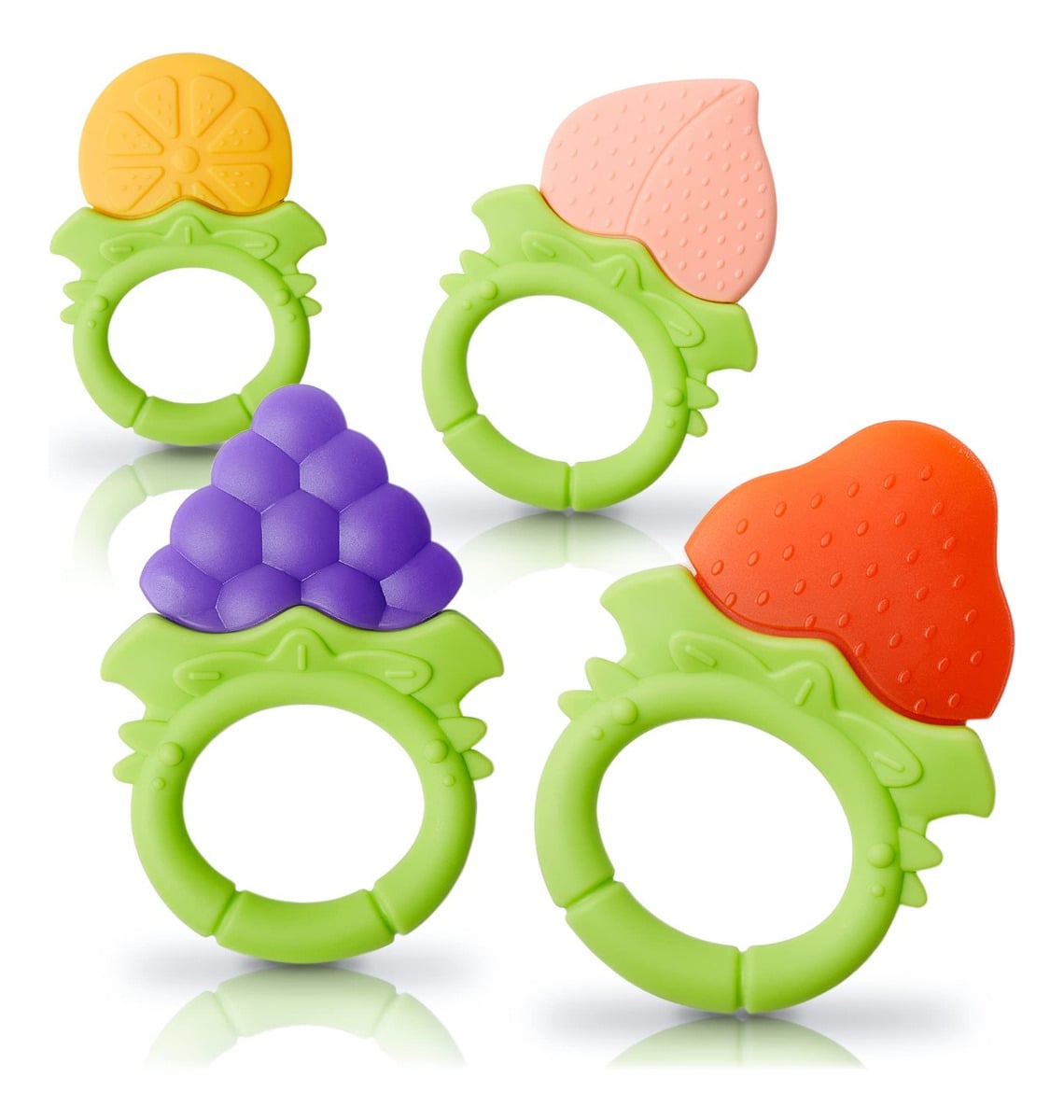 MORDEDOR SET 6 FORMA FRUTAS SILICONA ESTUCHE BEBÉ LAU - 1