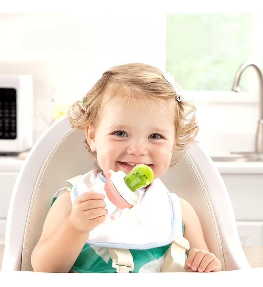 SET 4 CHUPETES ALIMENTADOR COMEDOR FRUTAS BEBE LAU MULTICOLOR SILICONA - 5