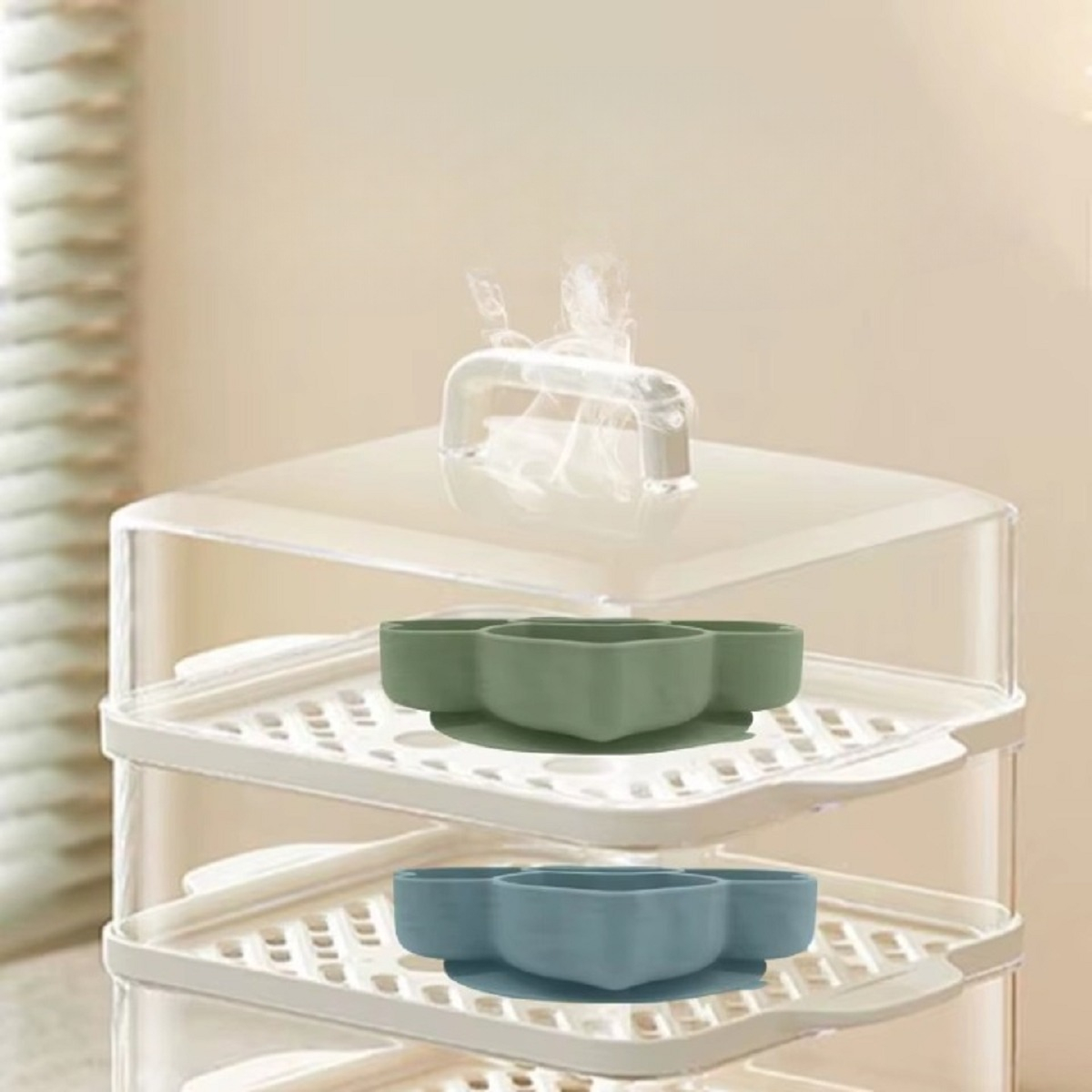 SET 2 PLATOS FORMA ABEJA SILICONA NIÑOS ANTIDESLIZANTE LAU - 2