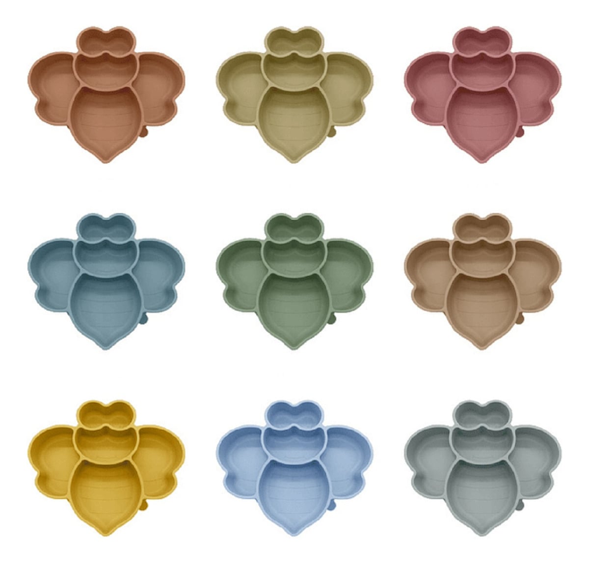 SET 2 PLATOS FORMA ABEJA SILICONA NIÑOS ANTIDESLIZANTE LAU - 3
