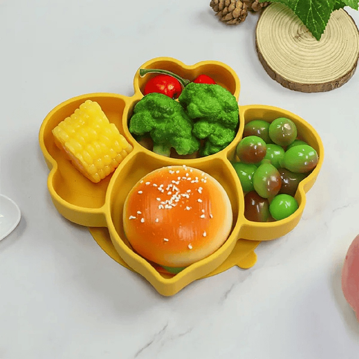 SET 2 PLATOS FORMA ABEJA SILICONA NIÑOS ANTIDESLIZANTE LAU - 9