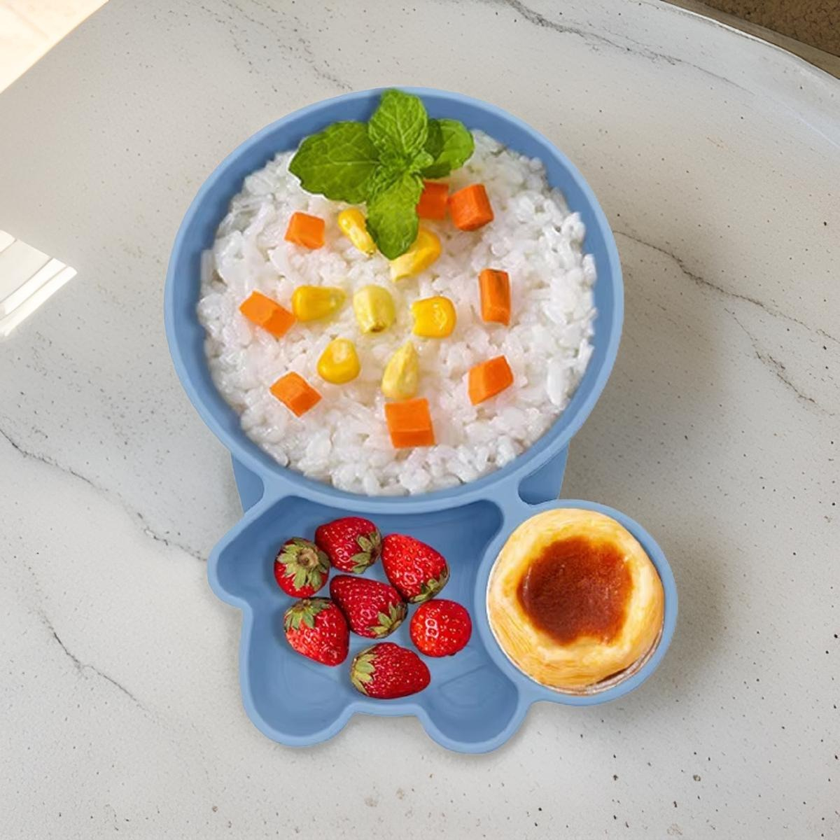SET 2 PLATOS SILICONA ANTIDESLIZANTE NIÑO COMIDA LAU - 6