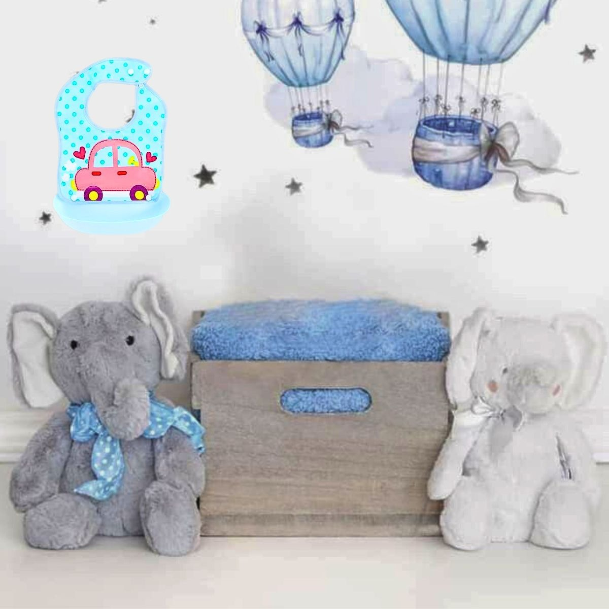 SET 6 BABEROS SILICONA CON BANDEJA RECOLECTORA BEBES LAU - 8