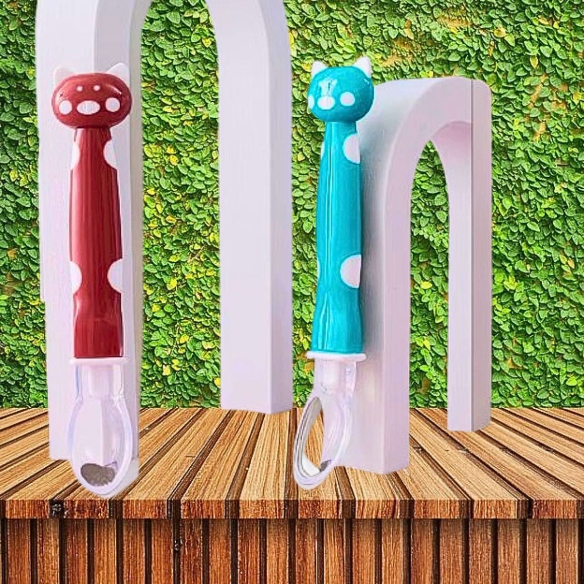 SET 9 CUCHARAS SILICONA DISEÑO OSITO ENTRENA BEBES LAU - 2