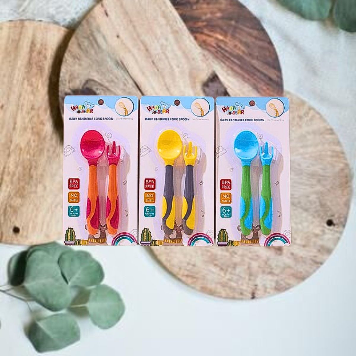 SET 5 CUCHARA CUBIERTO SILICONA ALIMENTACION BEBES LAU - 5