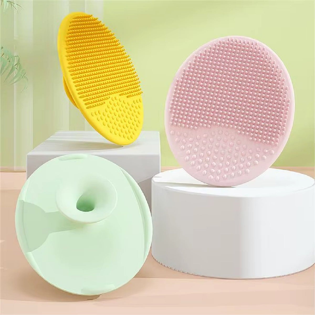 SET 4 CEPILLOS SILICONA CABEZA EXFOLIACION LIMPIEZA BEBE LAU - 5