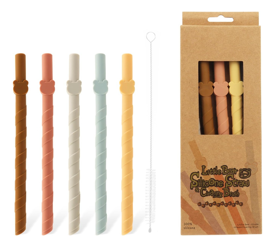 SET 10 BOMBILLAS PAJITAS SILICONA REUTILIZABLES BEBES LAU - 10