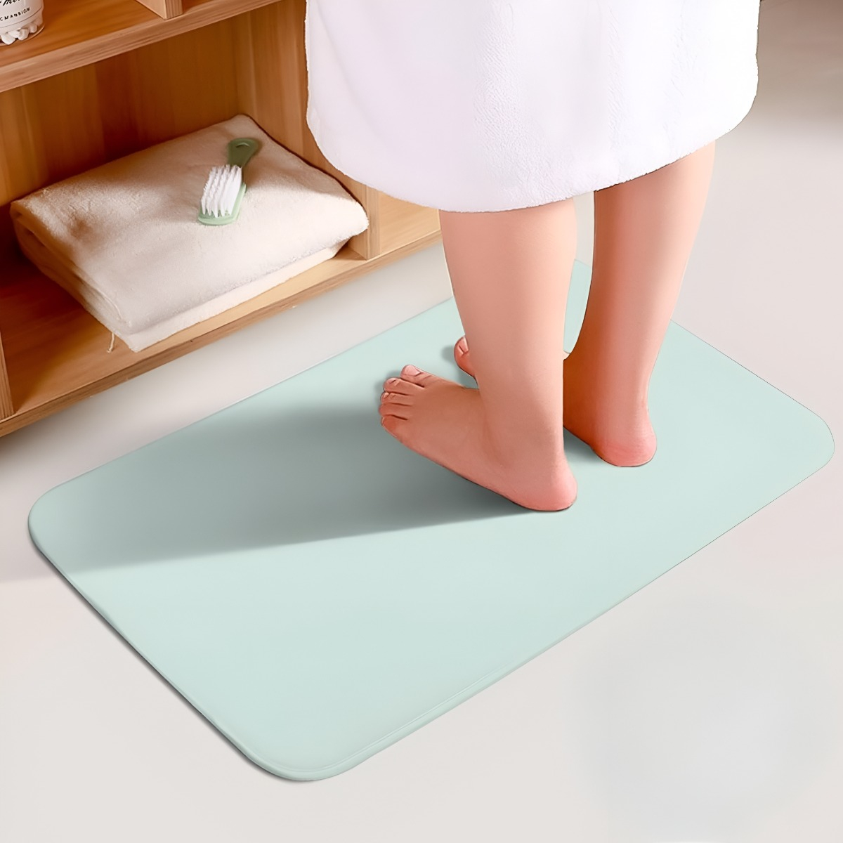 SET 3 ALFOMBRAS BAÑO MENTA DECORATIVA ANTIDESLIZANTE JHN - 3
