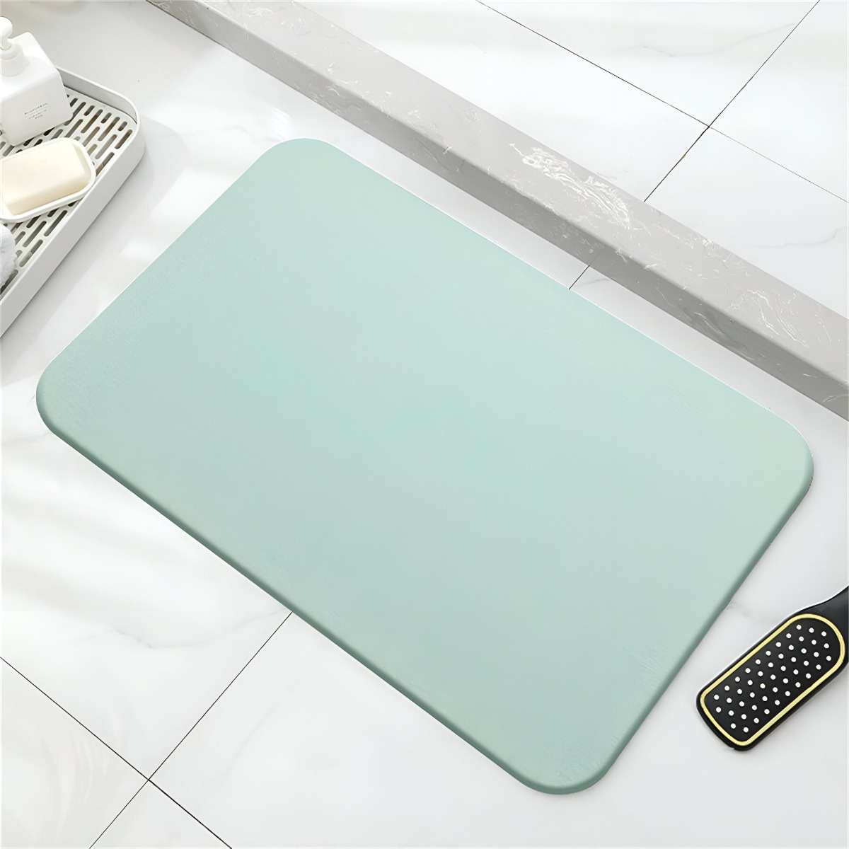 SET 3 ALFOMBRAS BAÑO MENTA DECORATIVA ANTIDESLIZANTE JHN - 9