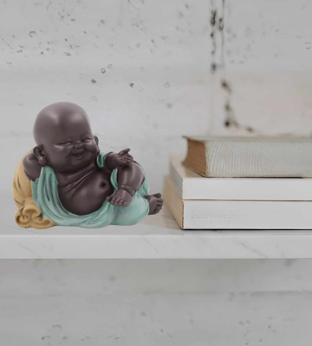 SET 2 ESTATUA BUDA SONRIENTE MONJE ADORNO DECORACIÓN JHN - 8