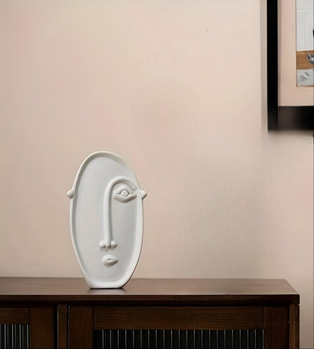 SET 2 JARRÓN CERÁMICA DECORACIÓN NÓRDICO FLORES BLANCO JHN - 9
