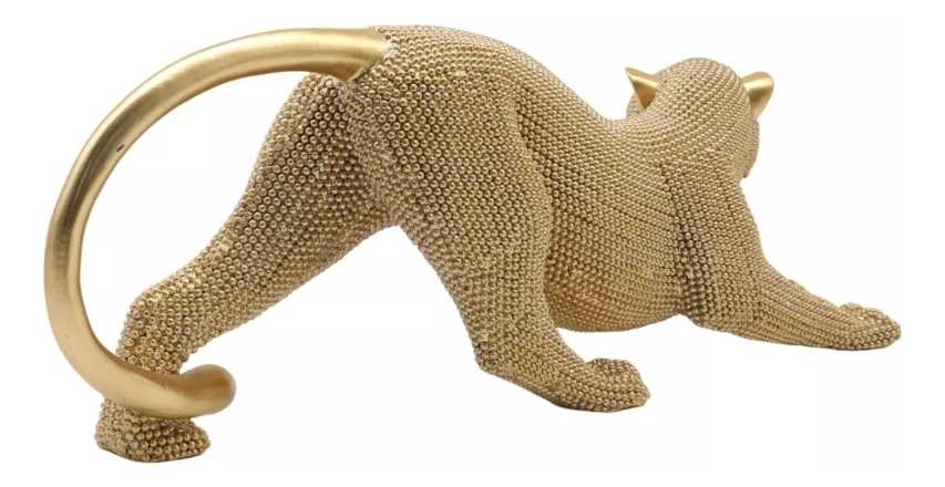 ESTATUA ANIMAL ESCULTURA ARTESANÍA COLECCIONABLE DORADO JHN - 3