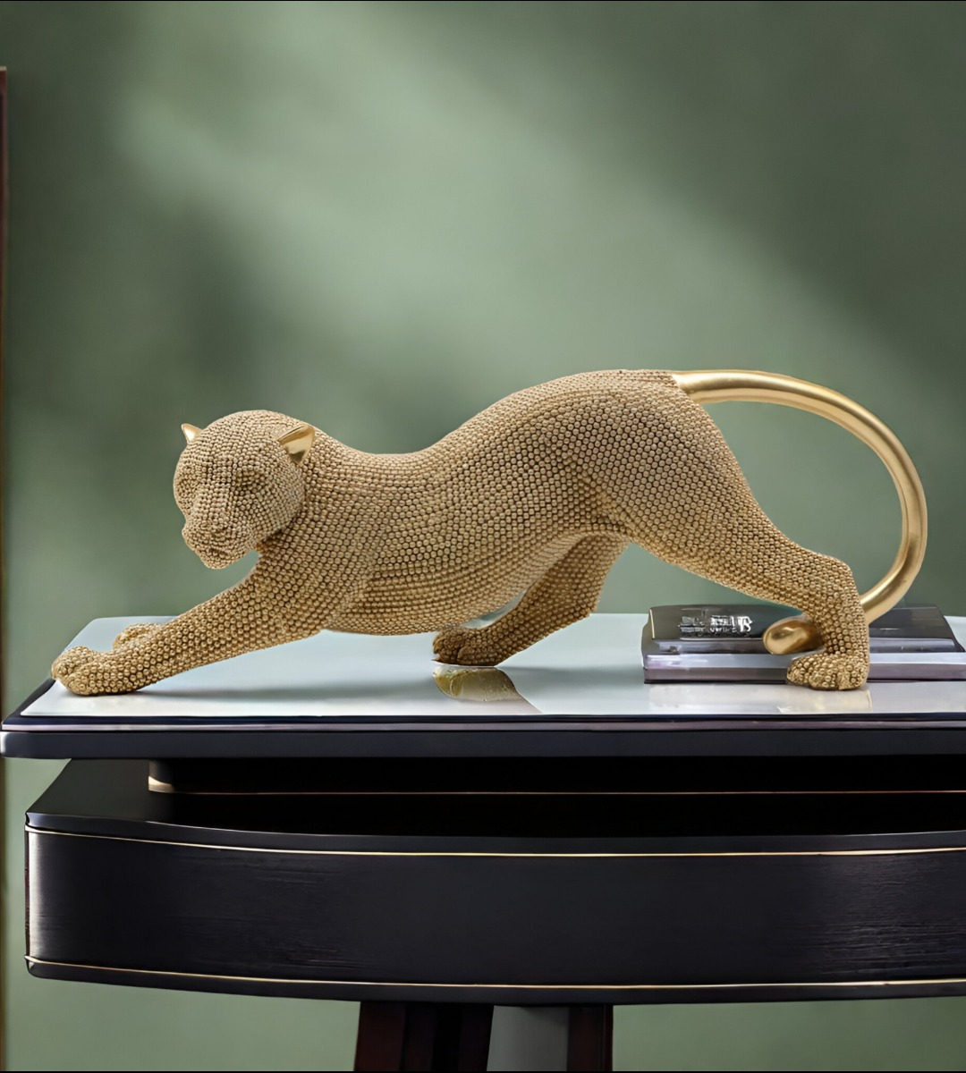ESTATUA ANIMAL ESCULTURA ARTESANÍA COLECCIONABLE DORADO JHN - 10