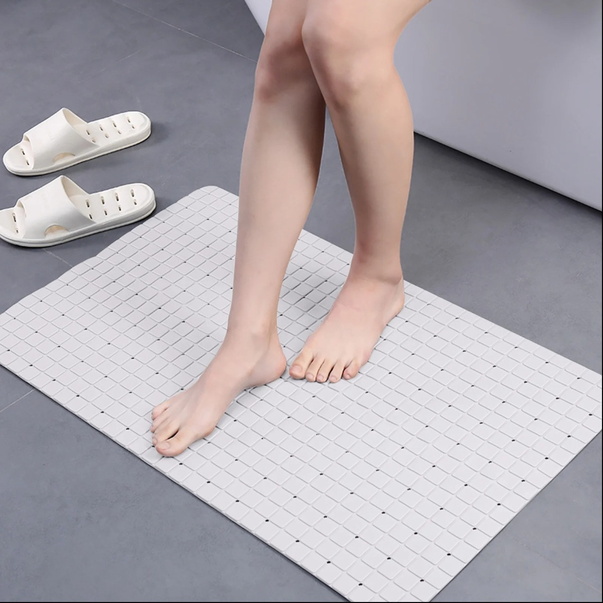 SET 2 ALFOMBRA ANTIDESLIZANTE BAÑO DUCHA DRENAJE SUAVE JHN - 7