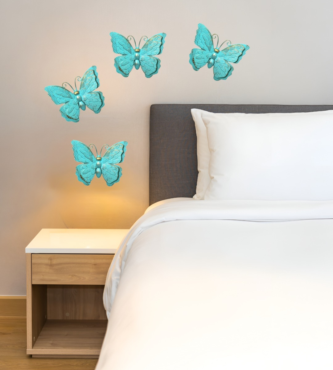 SET DECORACIÓN PARED MARIPOSA 3D ARTE ESTATUA TURQUESA JHN - 2