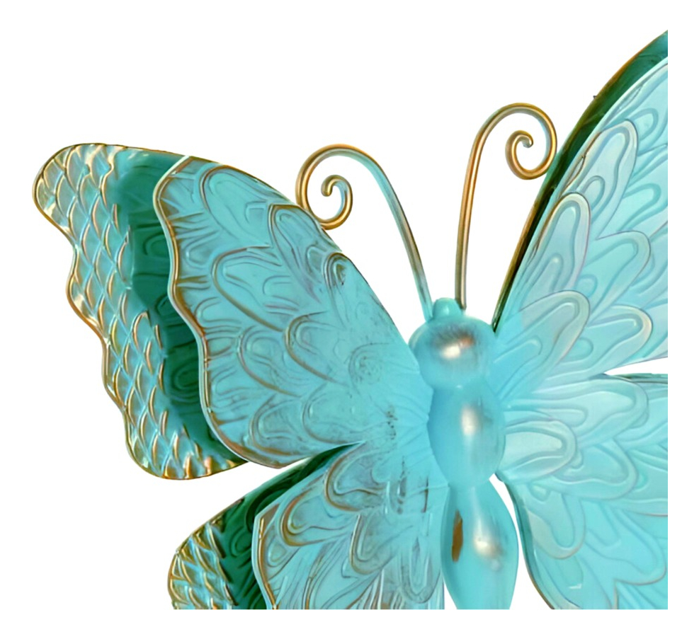 SET DECORACIÓN PARED MARIPOSA 3D ARTE ESTATUA TURQUESA JHN - 3