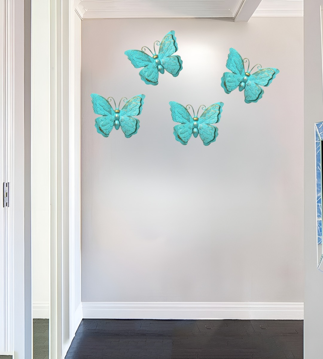 SET DECORACIÓN PARED MARIPOSA 3D ARTE ESTATUA TURQUESA JHN - 8
