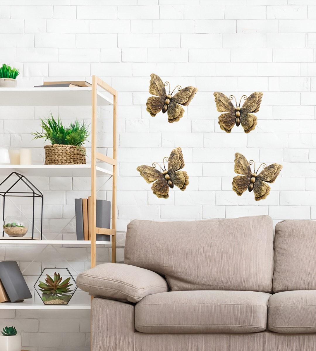 SET DECORATIVO PARED MARIPOSA 3D ARTE ESTATUA BRONCE JHN - 2