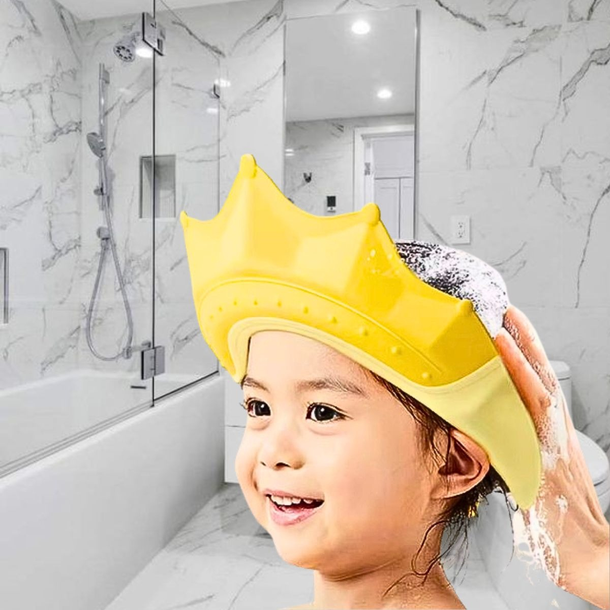 SET 4 GORRO DUCHA UNISEX DISEÑO CORONA BAÑO BEBE LAU - 8