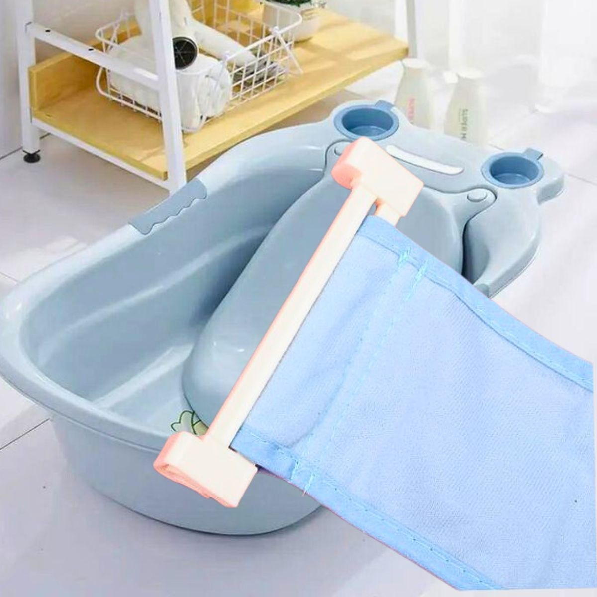 SET 2 MALLA APOYO TINA ASIENTO BAÑO AJUSTABLE BEBES LAU - 3