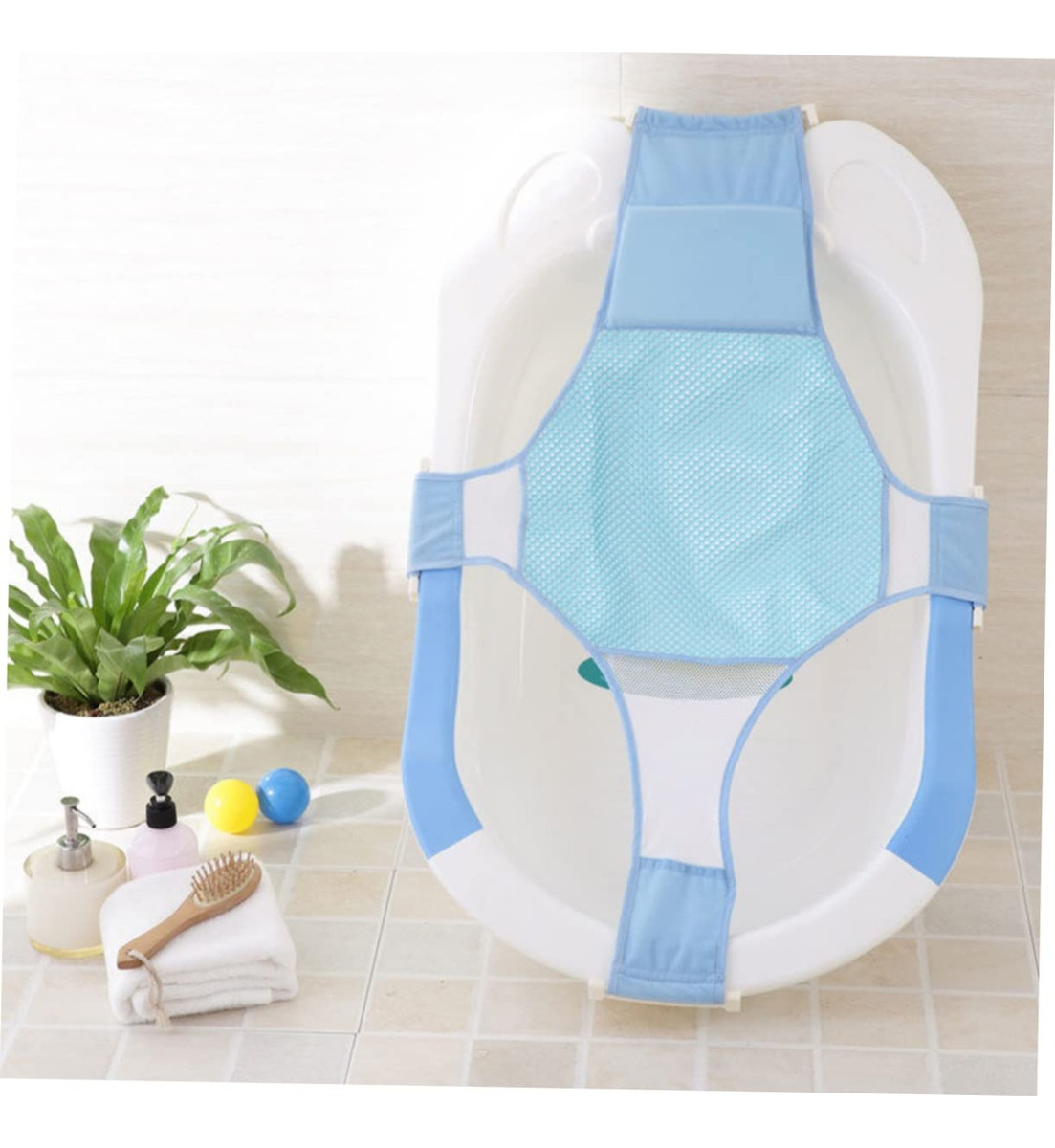 SET 2 MALLA APOYO TINA ASIENTO BAÑO AJUSTABLE BEBES LAU - 5