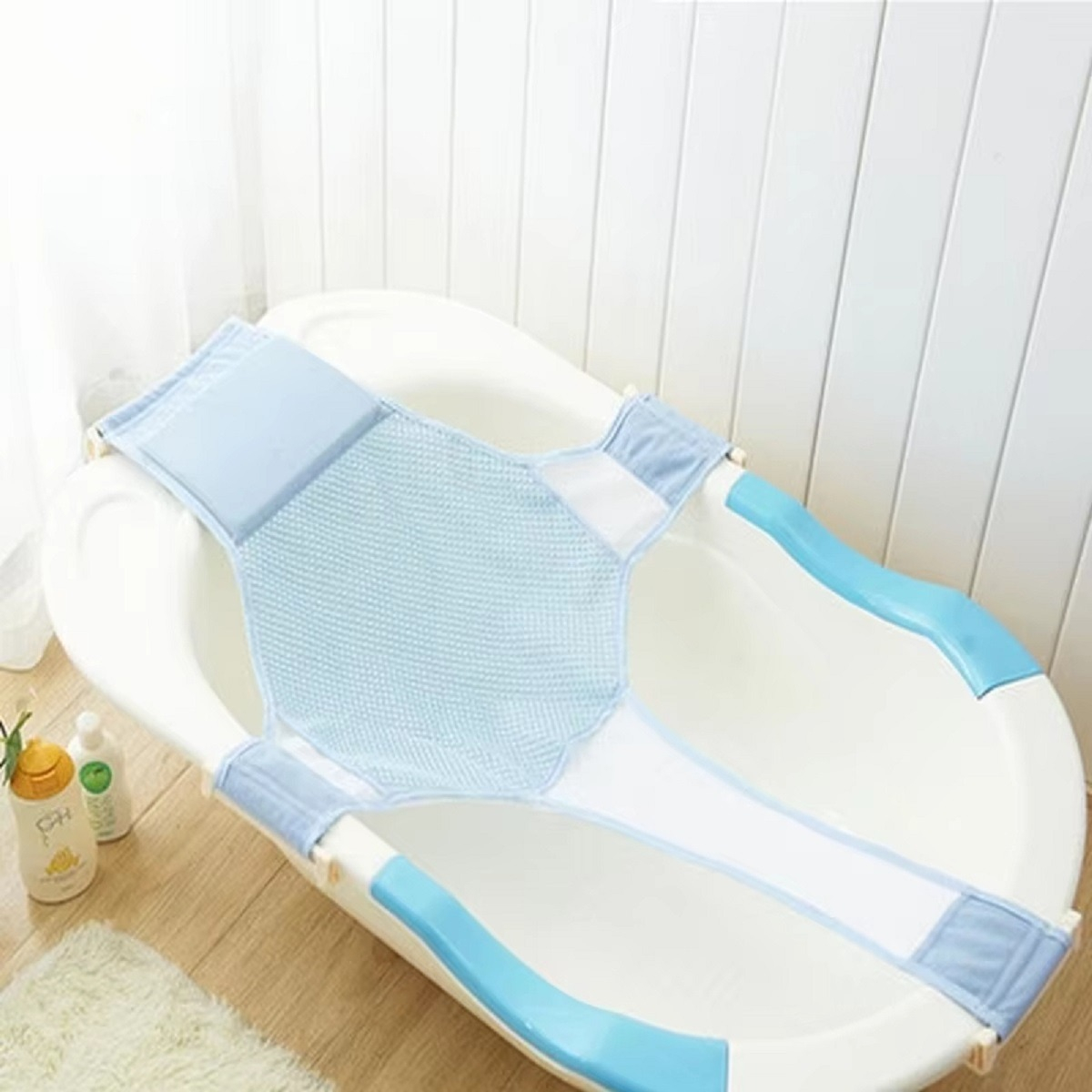 SET 2 MALLA APOYO TINA ASIENTO BAÑO AJUSTABLE BEBES LAU - 7