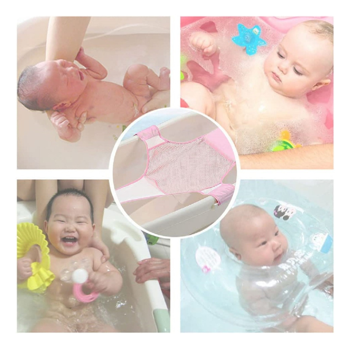 SET 2 MALLA APOYO TINA ASIENTO BAÑO AJUSTABLE BEBES LAU - 10
