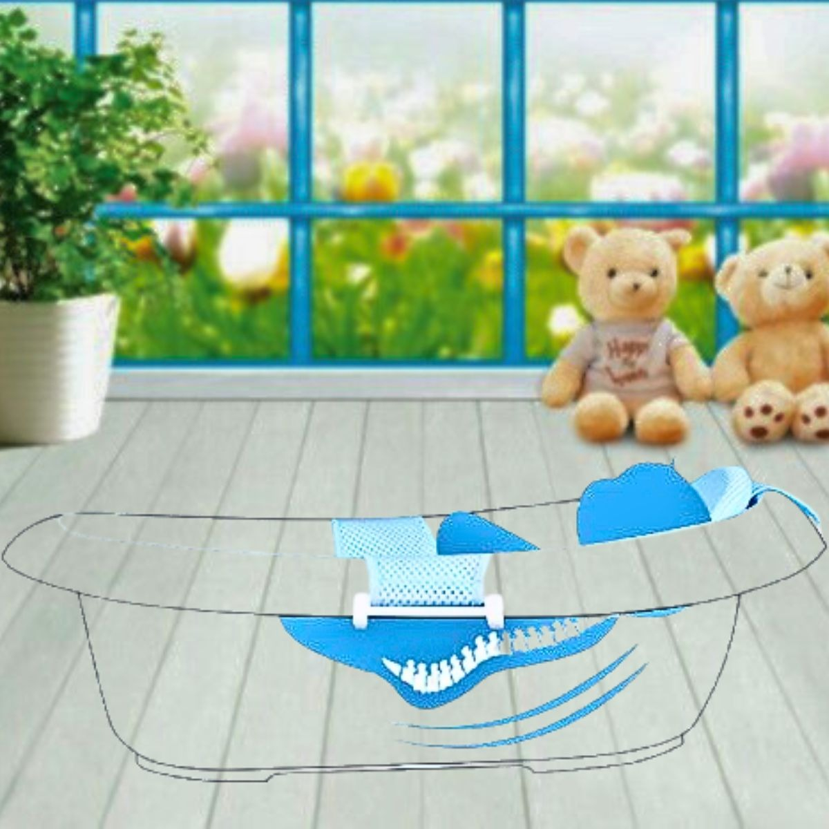 SET 3 MALLAS TINA ASIENTO INFANTIL BAÑERA BEBES UNISEX LAU - 7