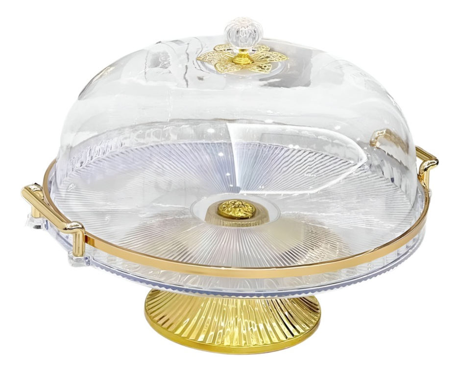 SOPORTE PASTELES TAPA BANDEJA SERVIR TRANSPARENTE JHN - 1