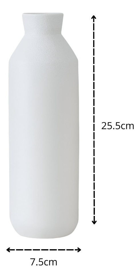 FLORERO JARRÓN DECORATIVO CERÁMICA ALTO MESA BLANCO JHN - 2