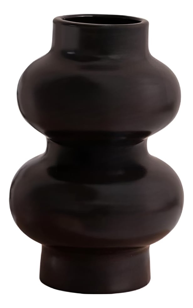 JARRÓN FLORERO DECORACIÓN HOGAR CERÁMICA MODERNO NEGRO JHN - 1