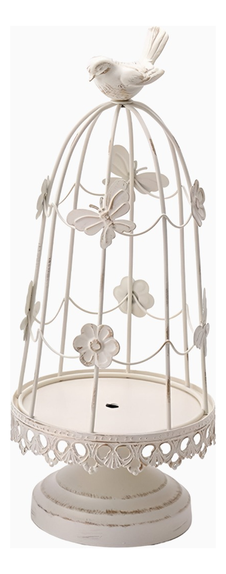 PORTAVELAS JAULA PÁJAROS DECORATIVO MULTIFUNCIÓN 36CM JHN - 1