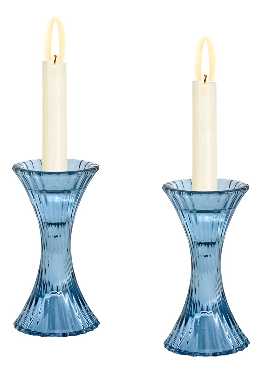 PORTAVELAS CANDELABRO CRISTAL VIDRIO DECORACIÓN 20CM JHN - 2