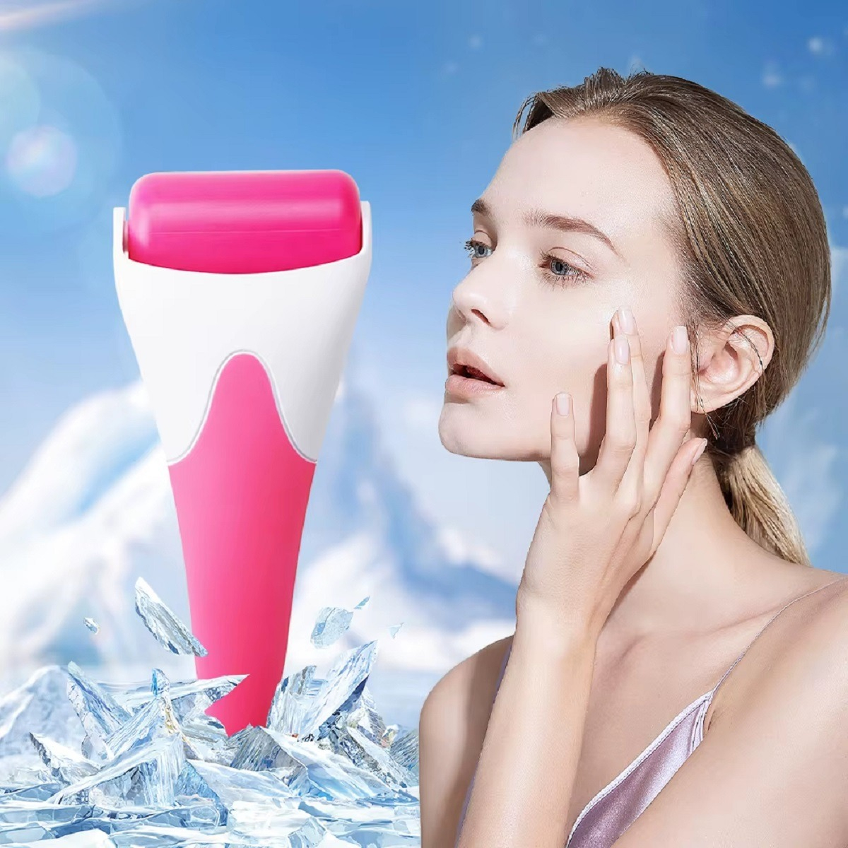 SET 4 MASAJEADOR RODILLO HIELO FACIAL REAFIRMA PIEL LAU - 6